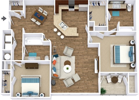 Madison Level 1 Floor Plan at Overall Creek, Murfreesboro, Tennessee